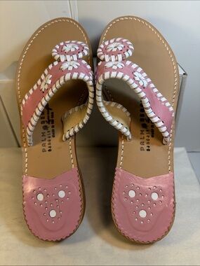 Palm Beach Sandals Women's Pink Woven Thong Sandals